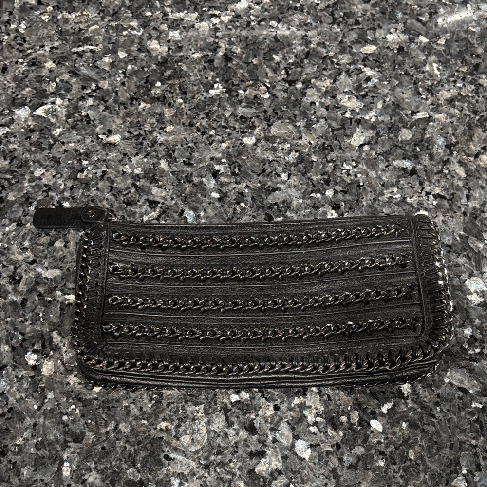 BCBGMaxAzria Black Leather Chain Clutch